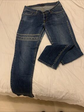 Sagecoach denim pants hand painted with acrylic paint
